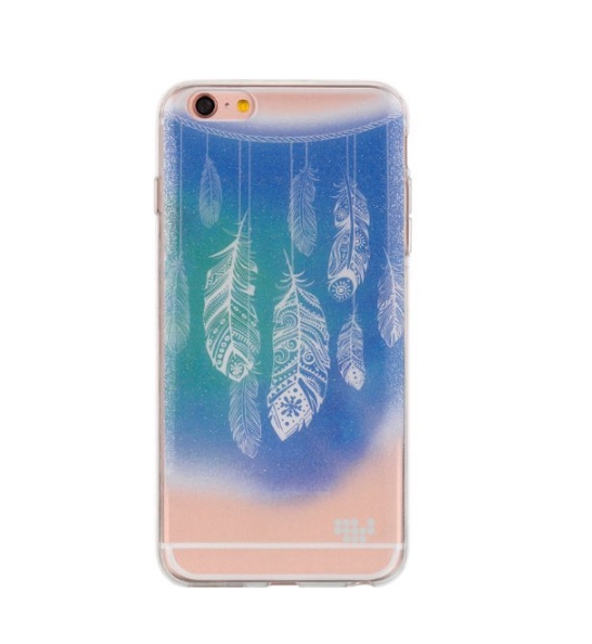 Apple iPhone 6 6s TPU Watercolor IMD Case Be Enchanted dancing feather includes vg